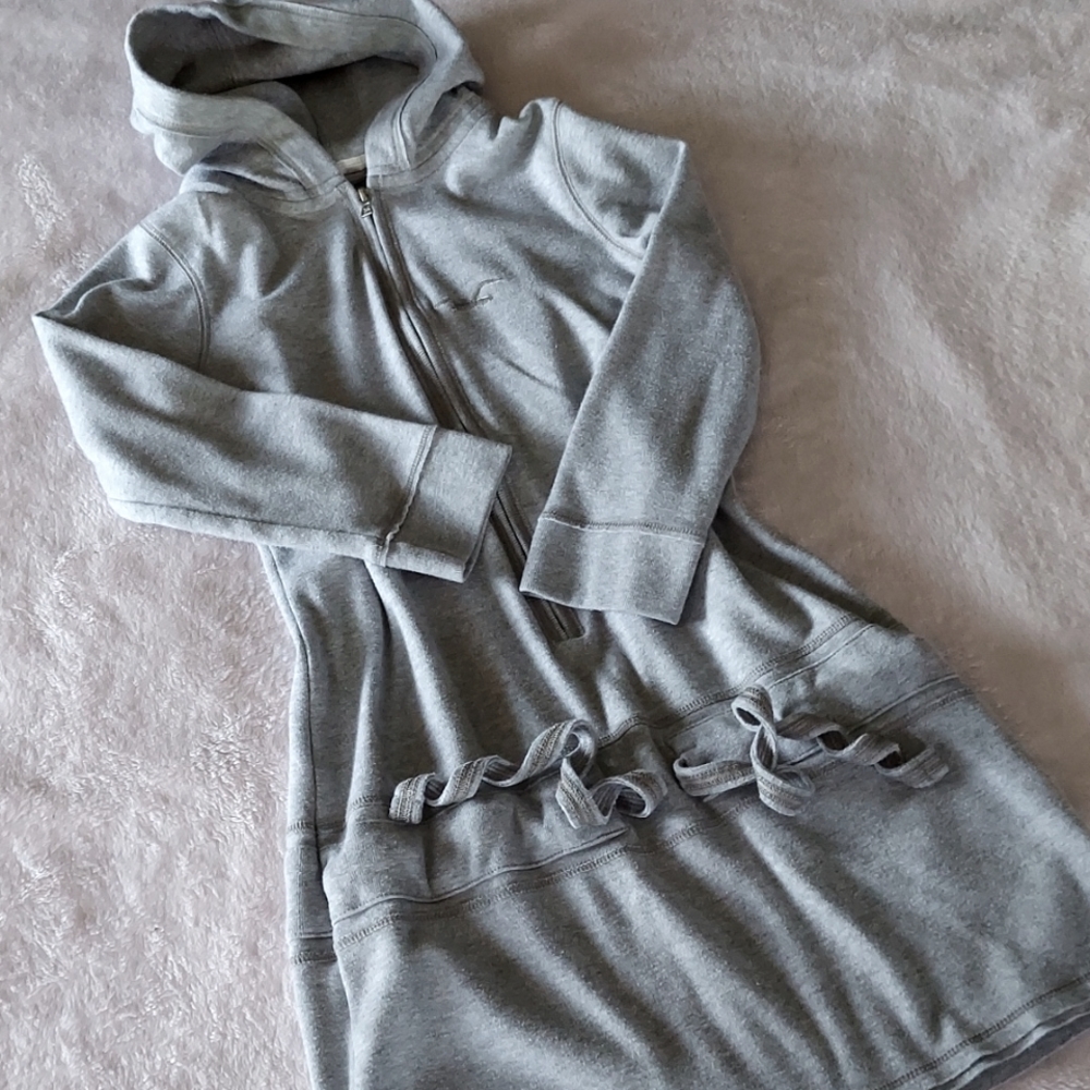 Rare 2010 Vintage HTF Hollister Zip Hooded Grey Logo Sweatshirt/Ultra Mini Dress